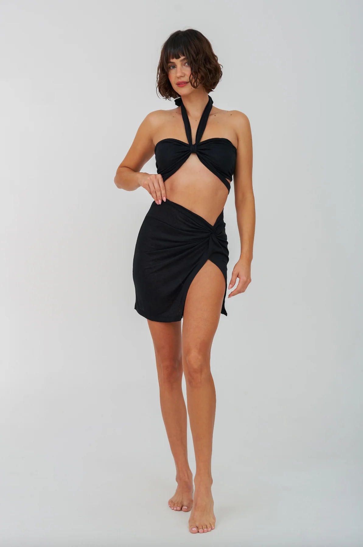 Sarong Mini Skirt Black