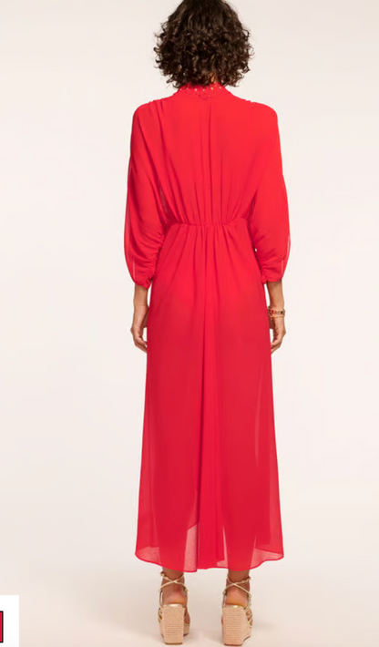 Raelynn Lace Trim Cover-Up Flame