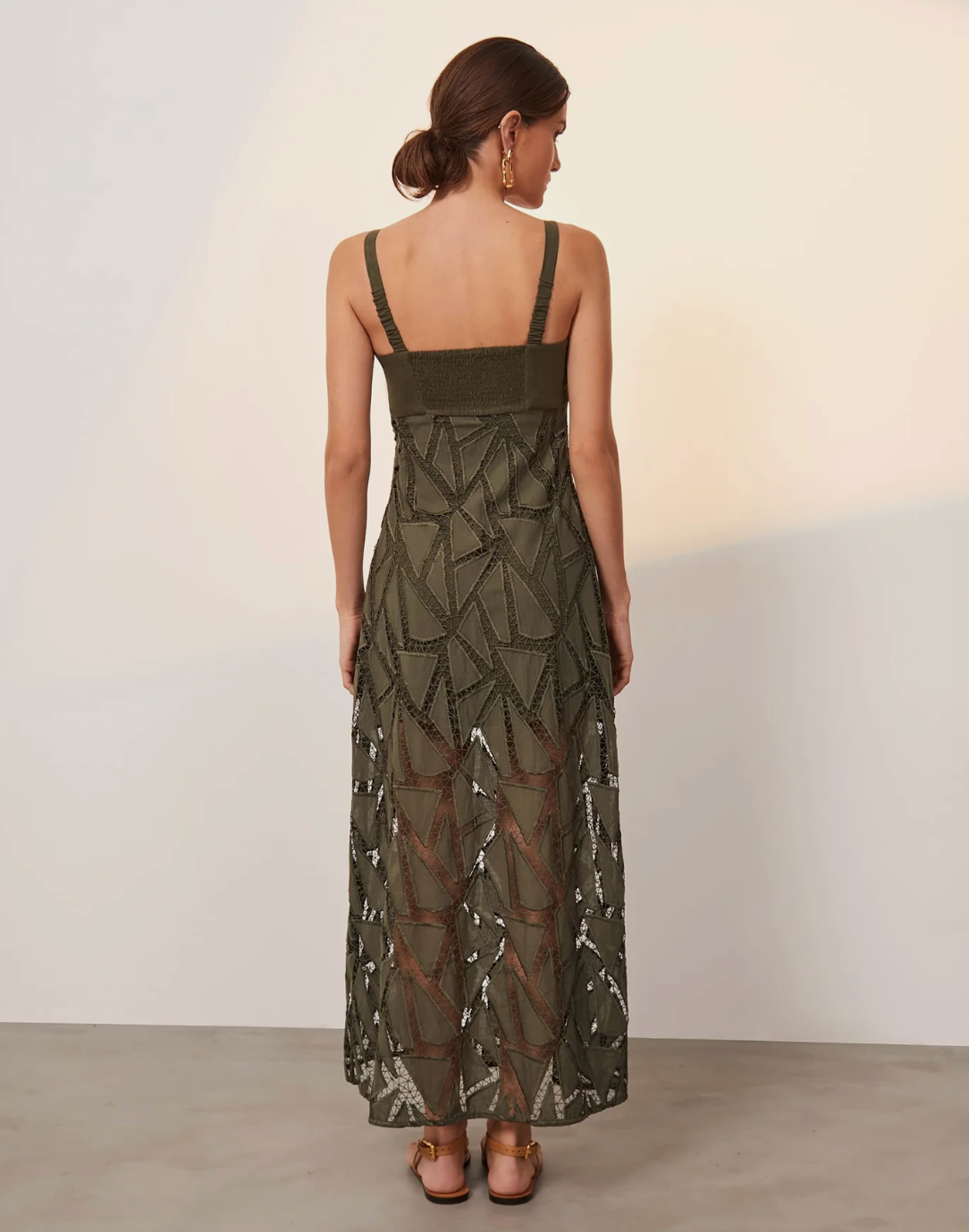 Vix Solid Eleni Long Dress in Evergreen