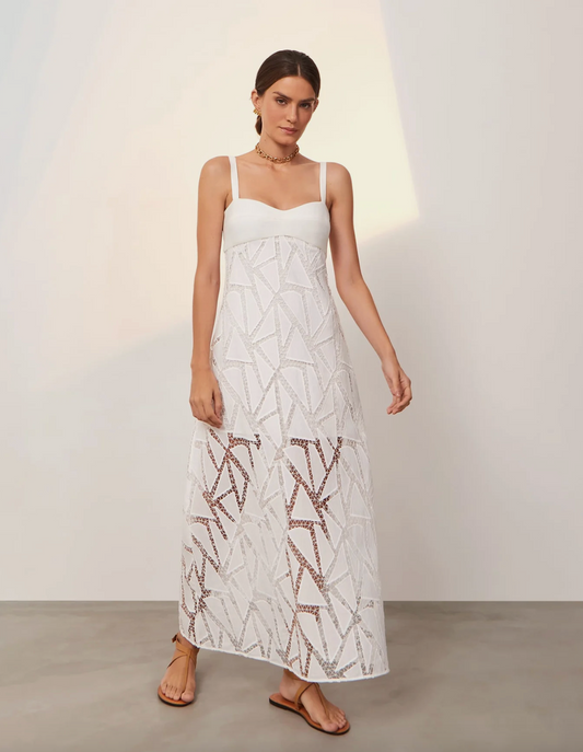 Vix Solid Eleni Long Dress in Off White