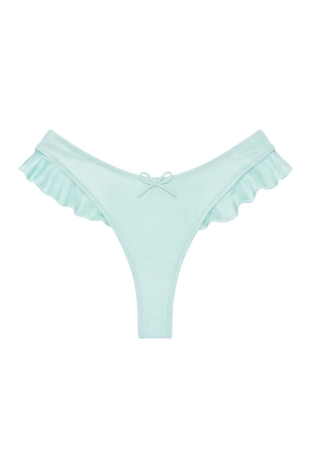 Seafoam Silkie Kelly Bikini Bottom — detail view | Belle Mar Swim