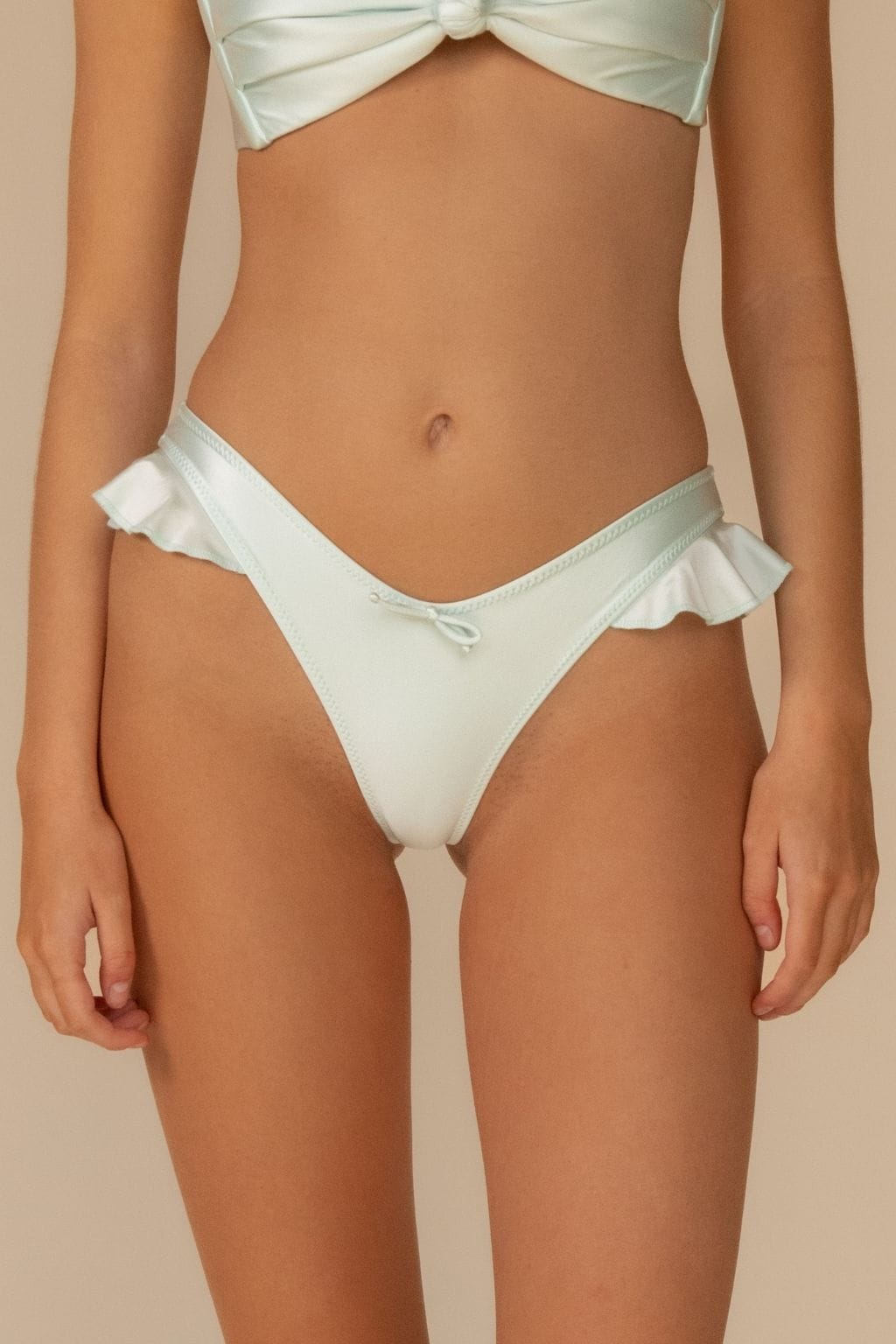 Seafoam Silkie Kelly Bikini Bottom — back view | Belle Mar Swim