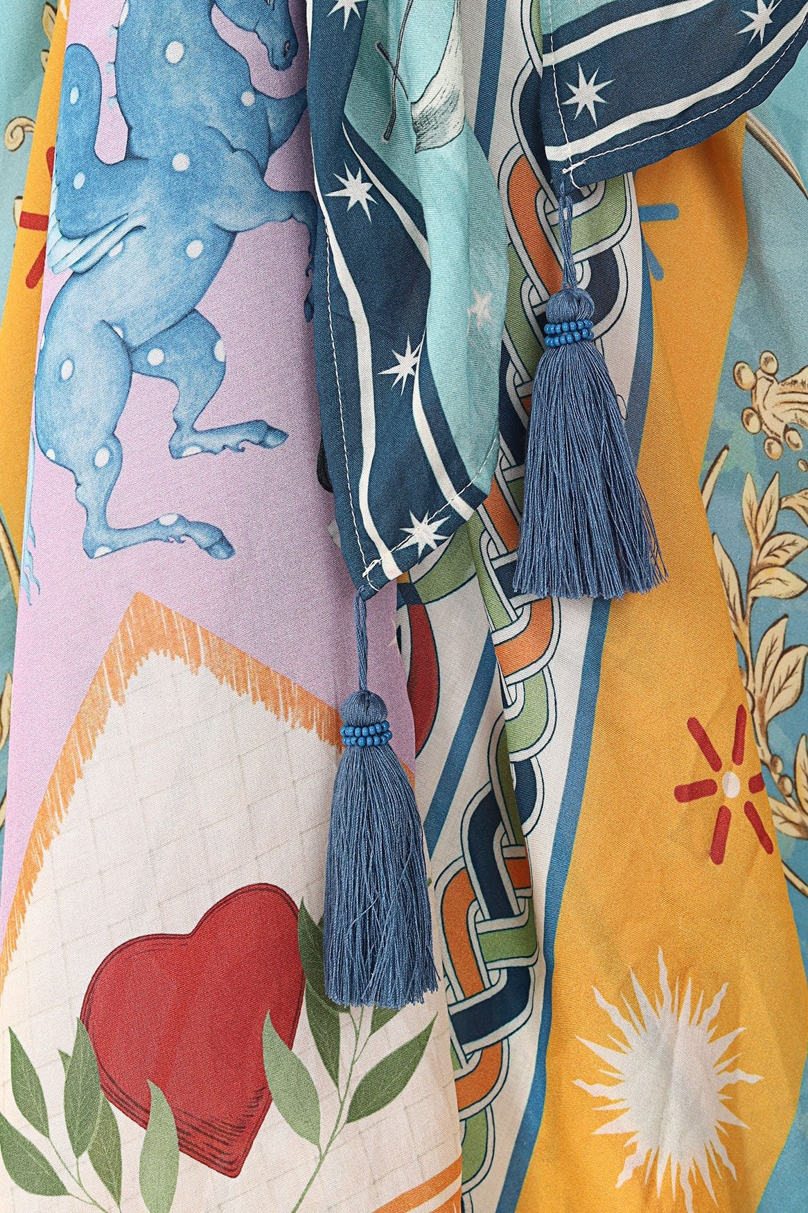 Marine Pareo Solstice in blue — close-up | Belle Mar Swim