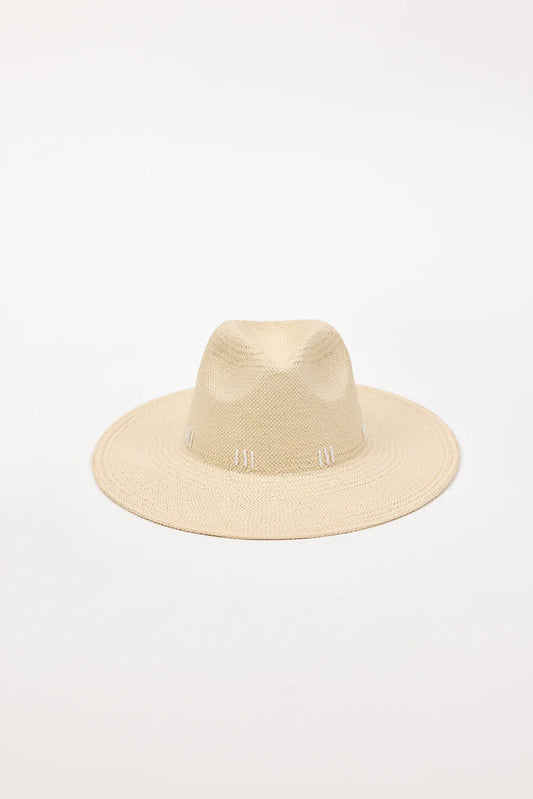 Stitched Packable Sunhat Natural White