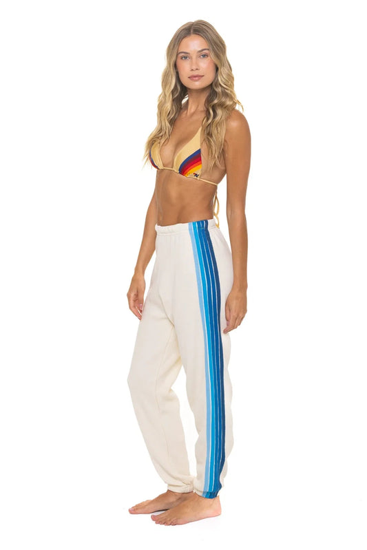 5 Stripe Sweatpants Vintage White/Blue