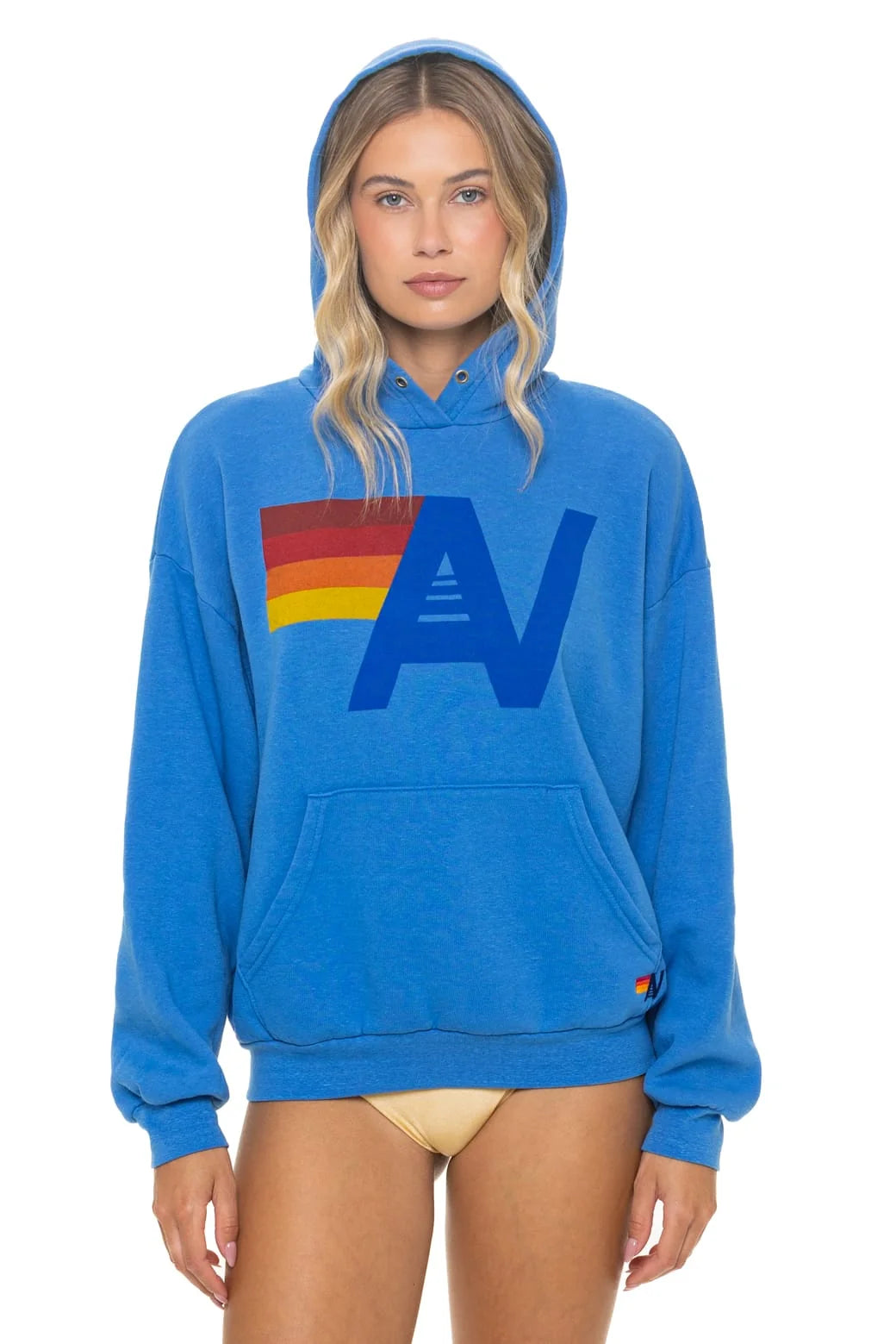 Logo Pullover Relaxed Hoodie Cobalt