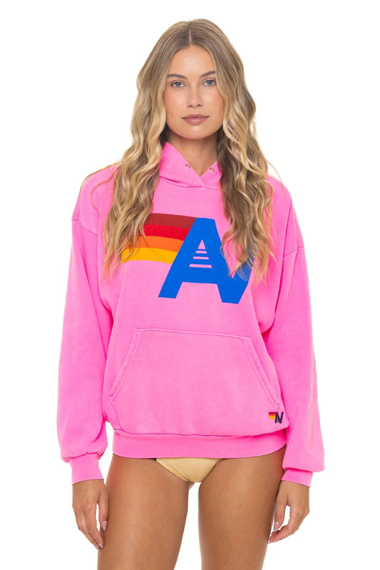 Logo Pullover Relaxed Hoodie Neon Pink