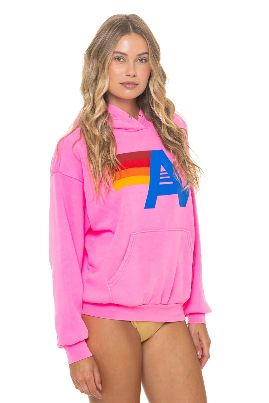 Logo Pullover Relaxed Hoodie Neon Pink