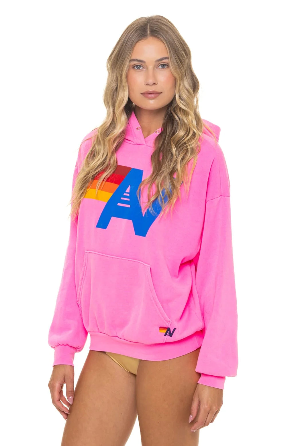 Logo Pullover Relaxed Hoodie Neon Pink