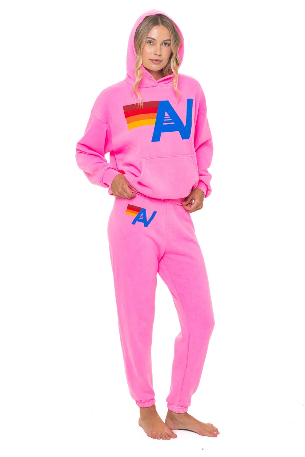 Logo Pullover Relaxed Hoodie Neon Pink