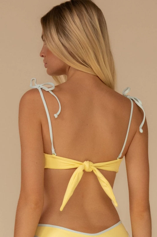 Sunshine Binded Tori Ties Bandeau Bikini Top