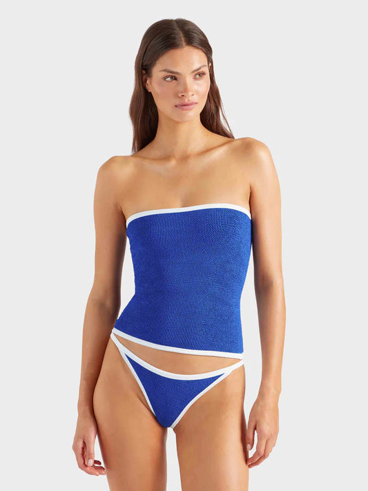 Devyn Swim Skirt/Tube Top Royal Blue/White