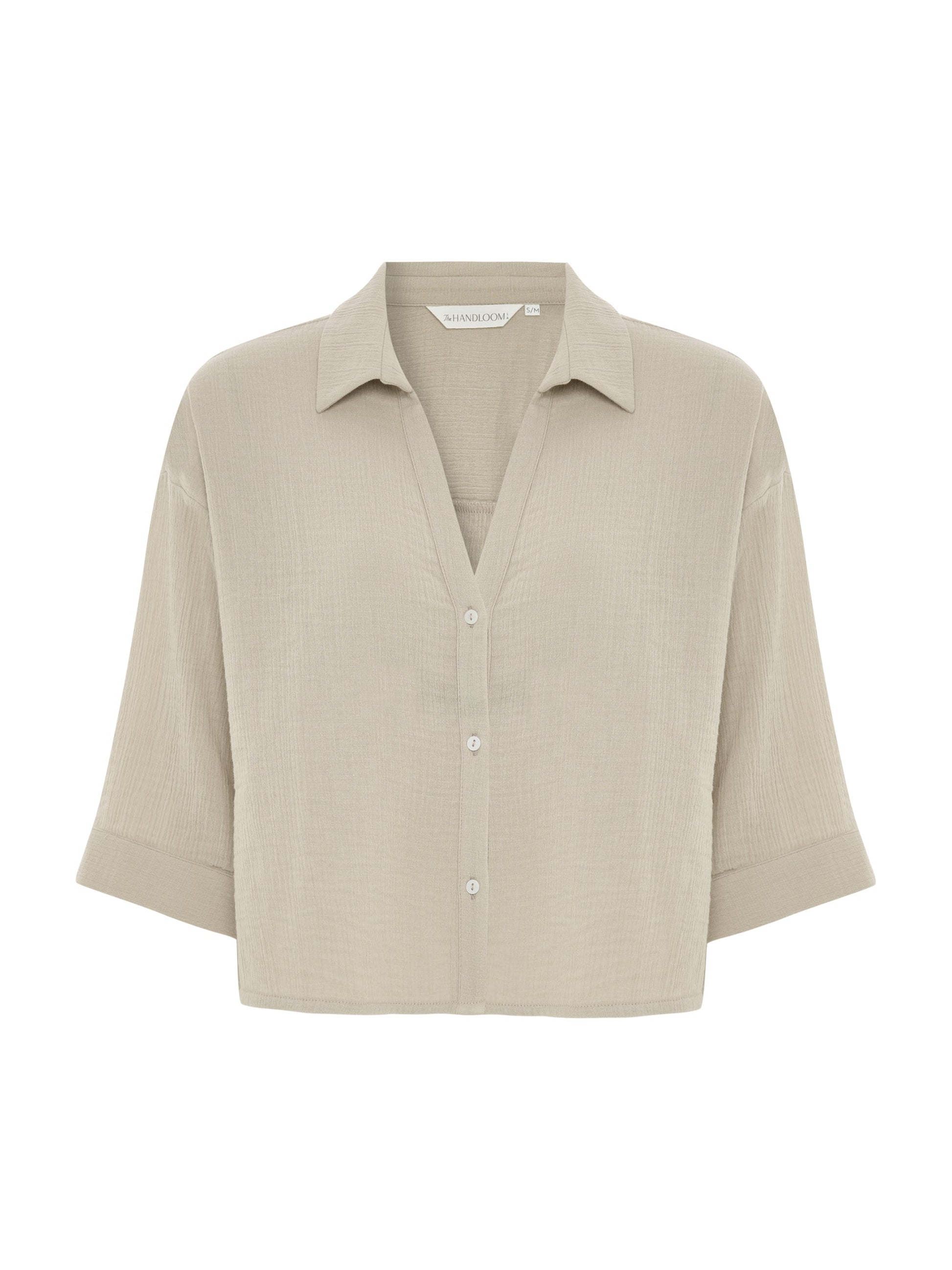 Aura Mini Shirt - Oatmeal - front cutout
