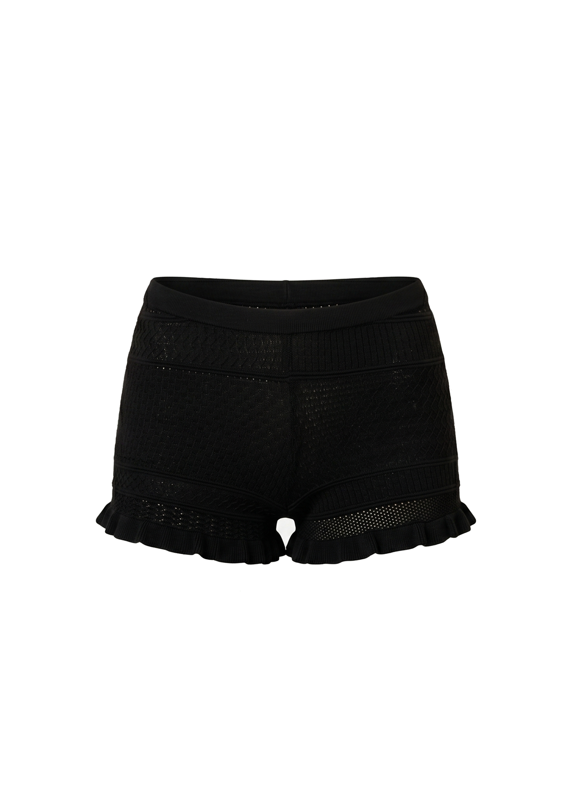 Milena Short Pointelle Patchwork Noir - product