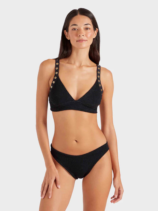 Tessa Eyelet Bikini Black/Gold