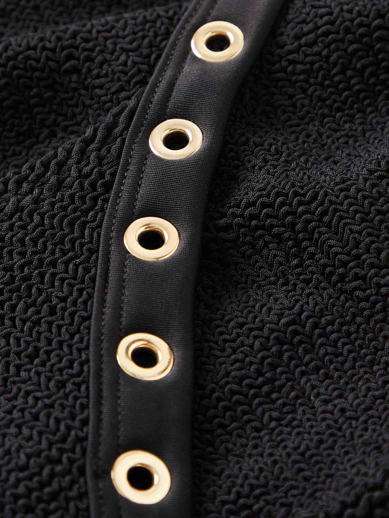 Tessa Eyelet Bikini Black/Gold