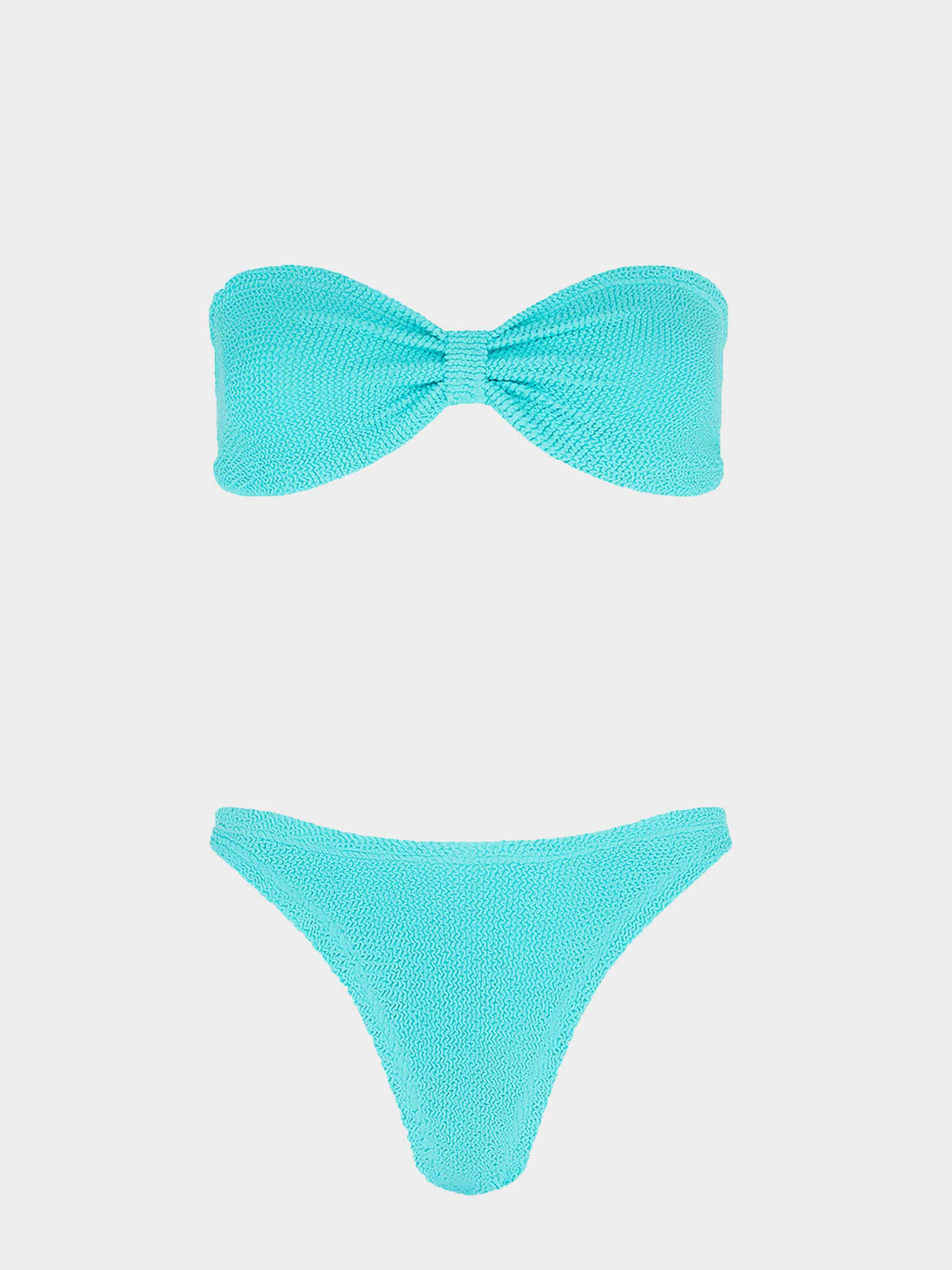 Hunza G Tina Bikini in Aqua — front view on model | Belle Mar Swim