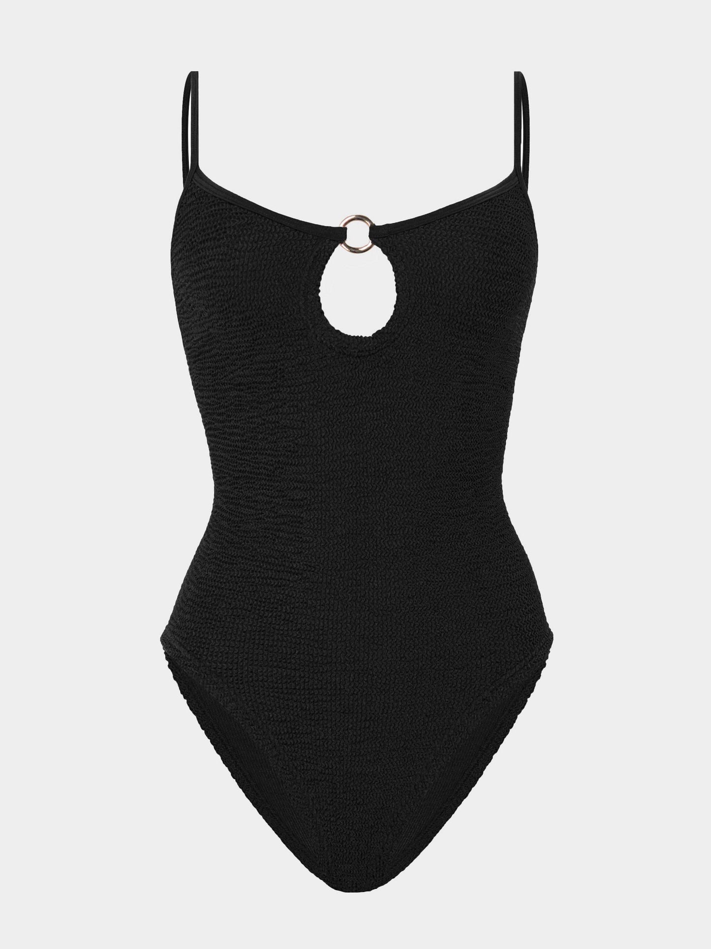 Hunza G Toni One Piece Black — front view | Belle Mar Swim
