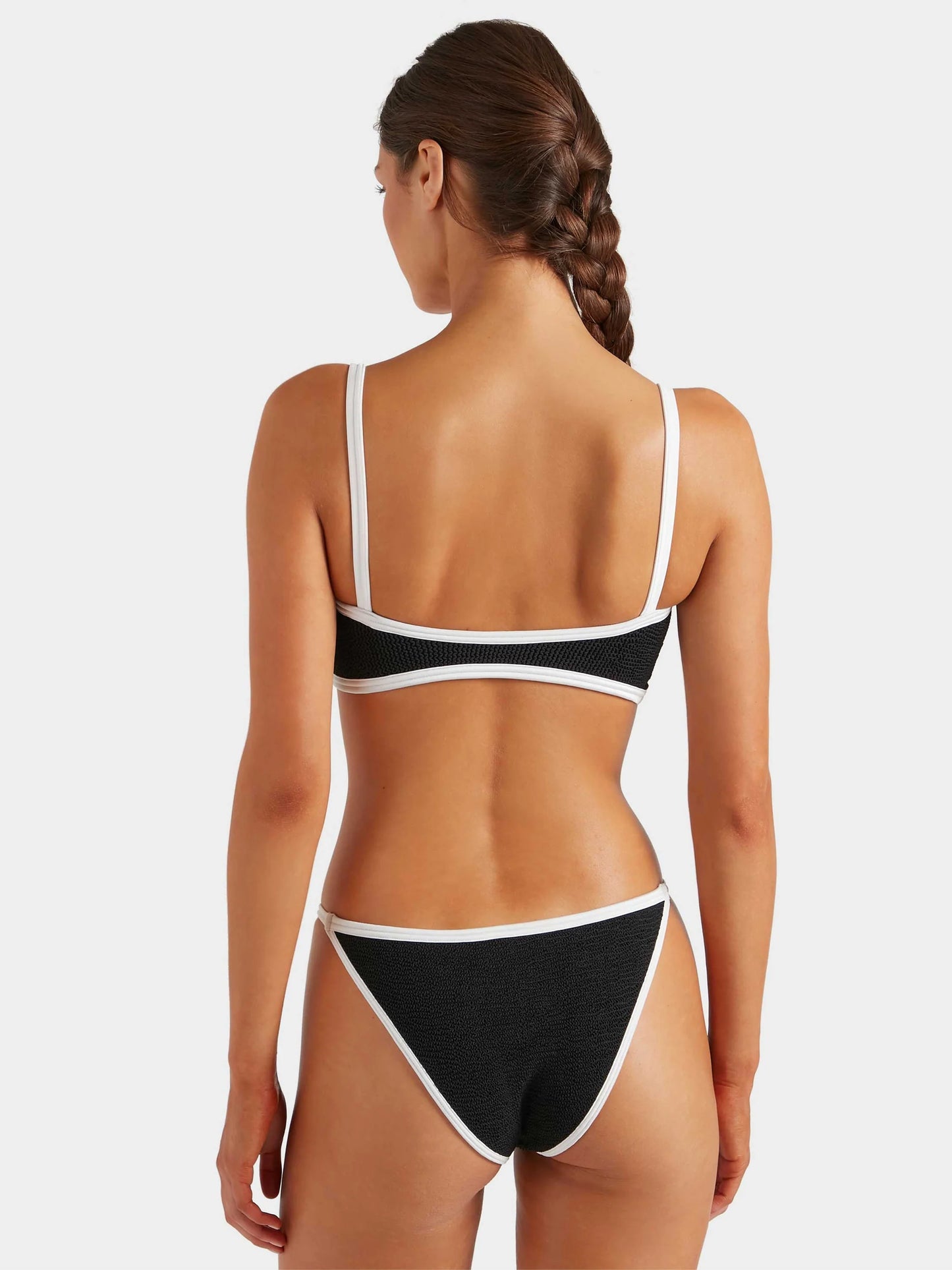 Tyler Bikini Black/White in black — back view | Belle Mar Swim