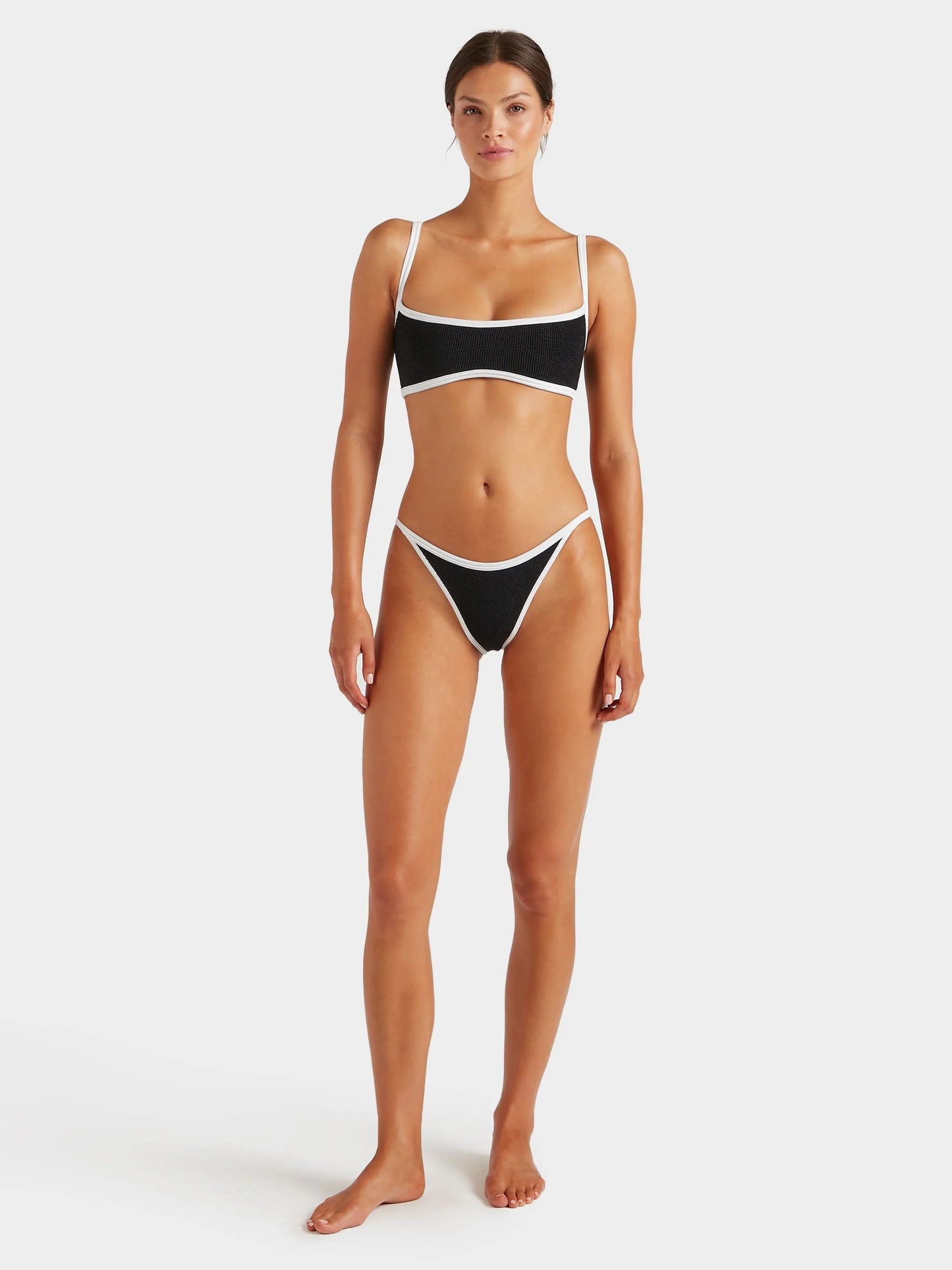 Tyler Bikini Black/White in black — styled view | Belle Mar Swim