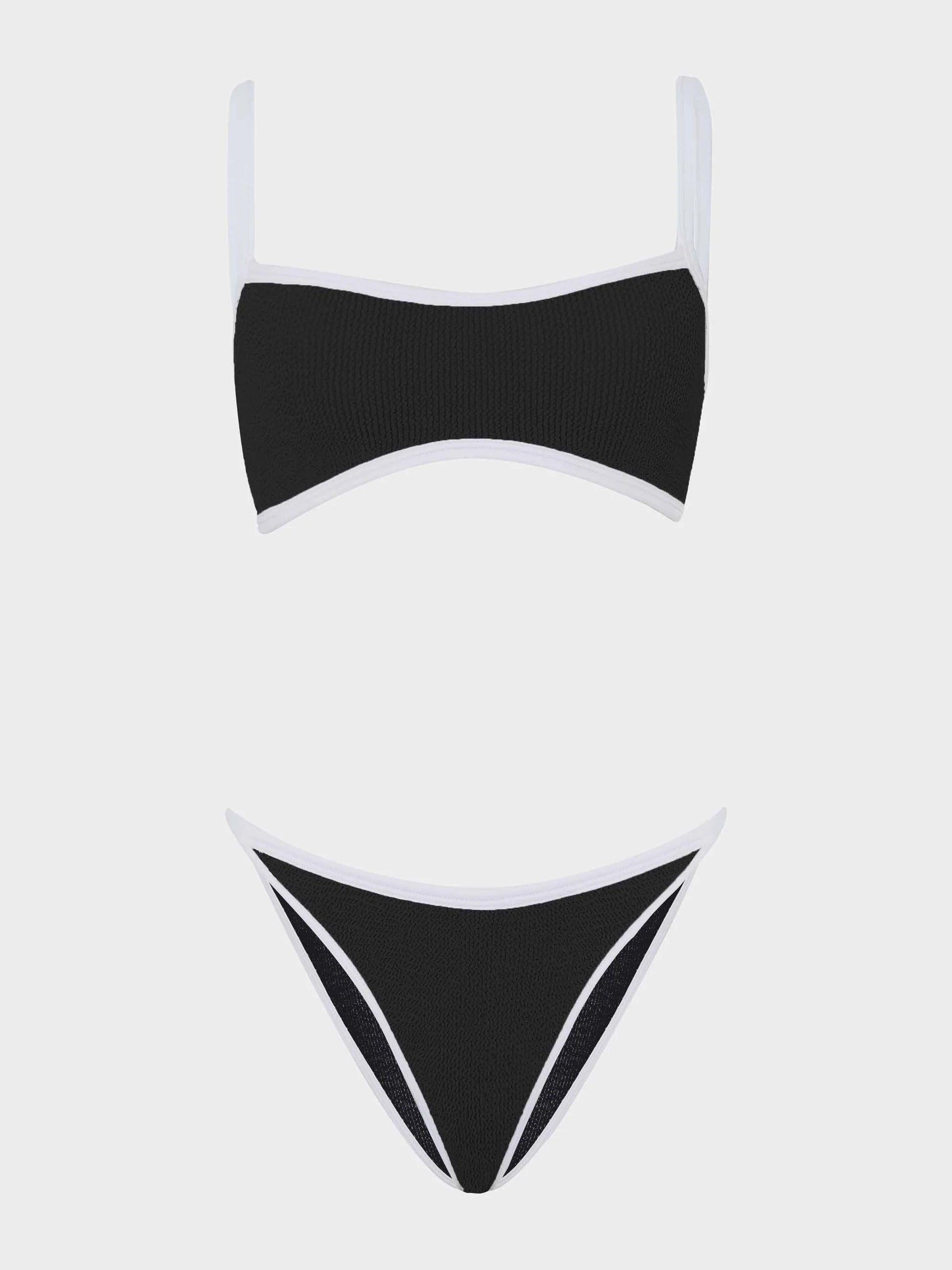 Tyler Bikini Black/White in black — view 7 | Belle Mar Swim