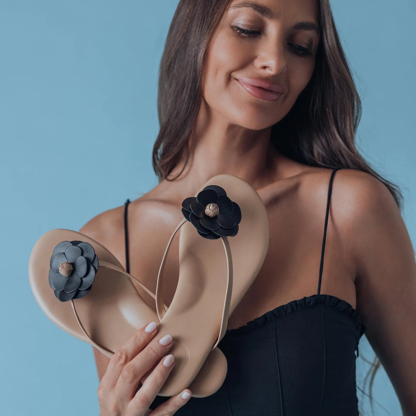Valentina Sandal Tan & Black
