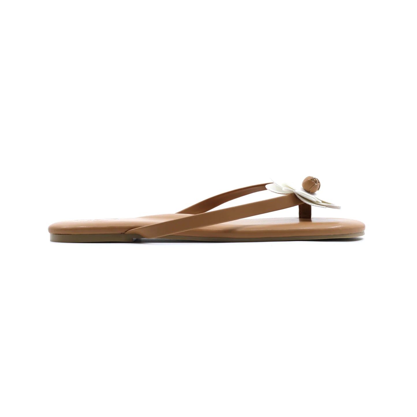 Valentina Floral Sandal Saddle & White in nude — view 7 | Belle Mar Swim