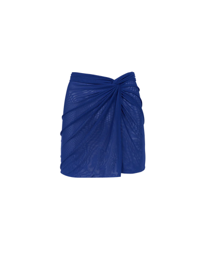 Solid Karen Mini Pareo Skirt Sapphire