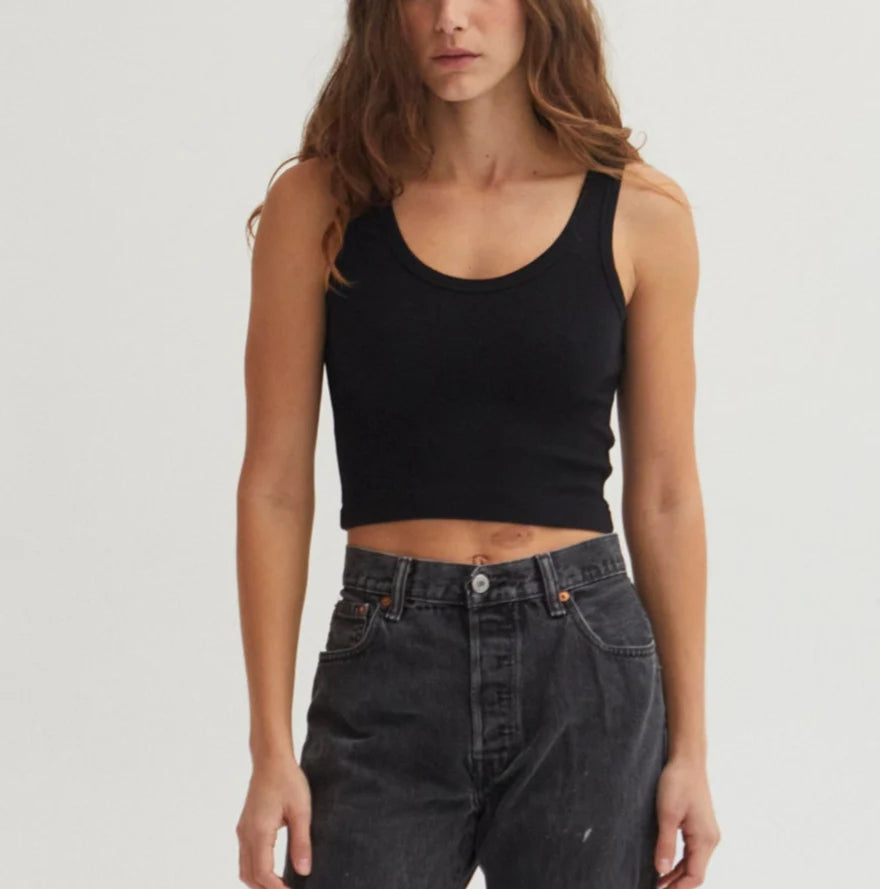 Raya Crop Tank Black