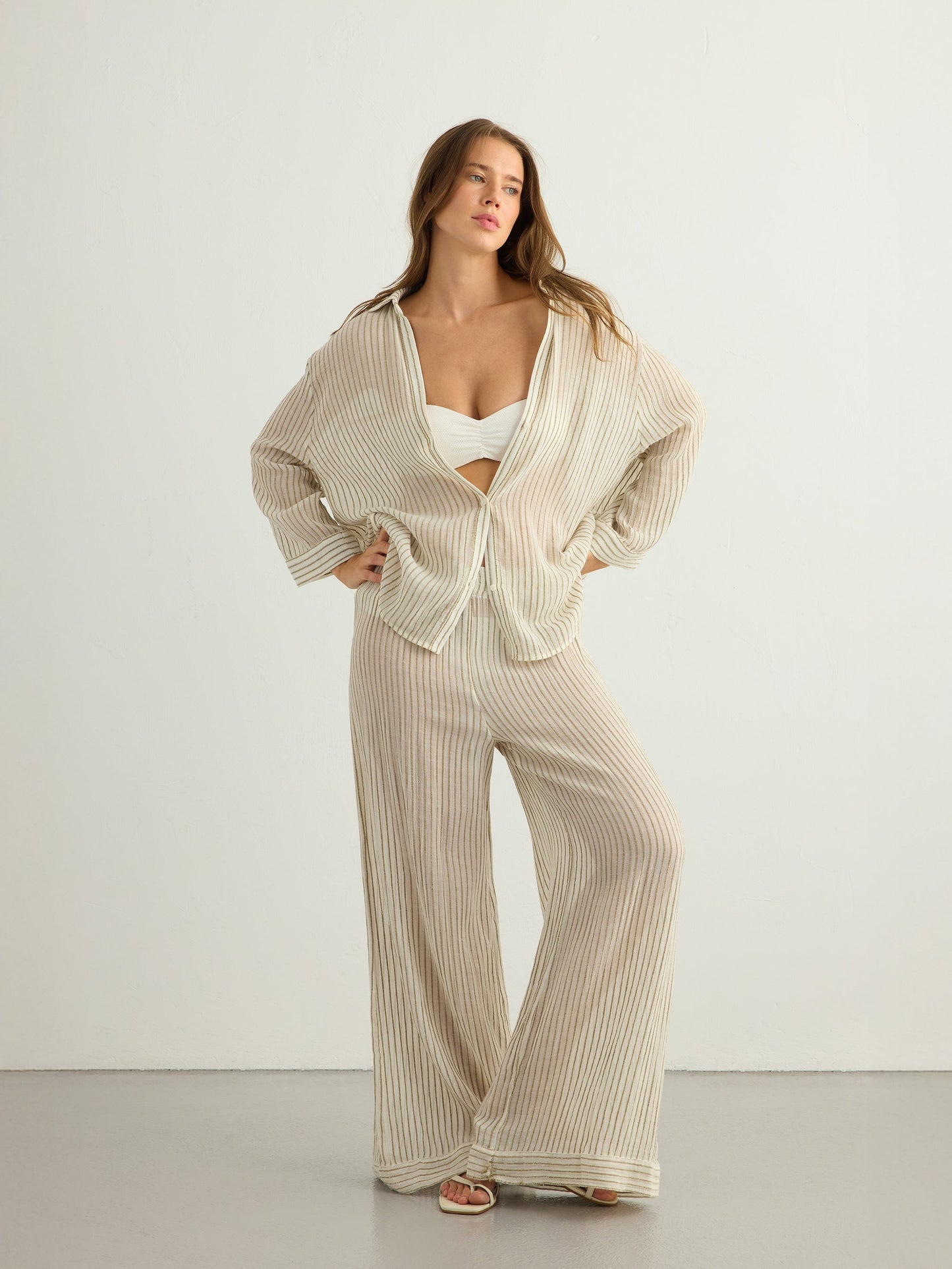 Voyage Set - Khaki Green Stripes - view