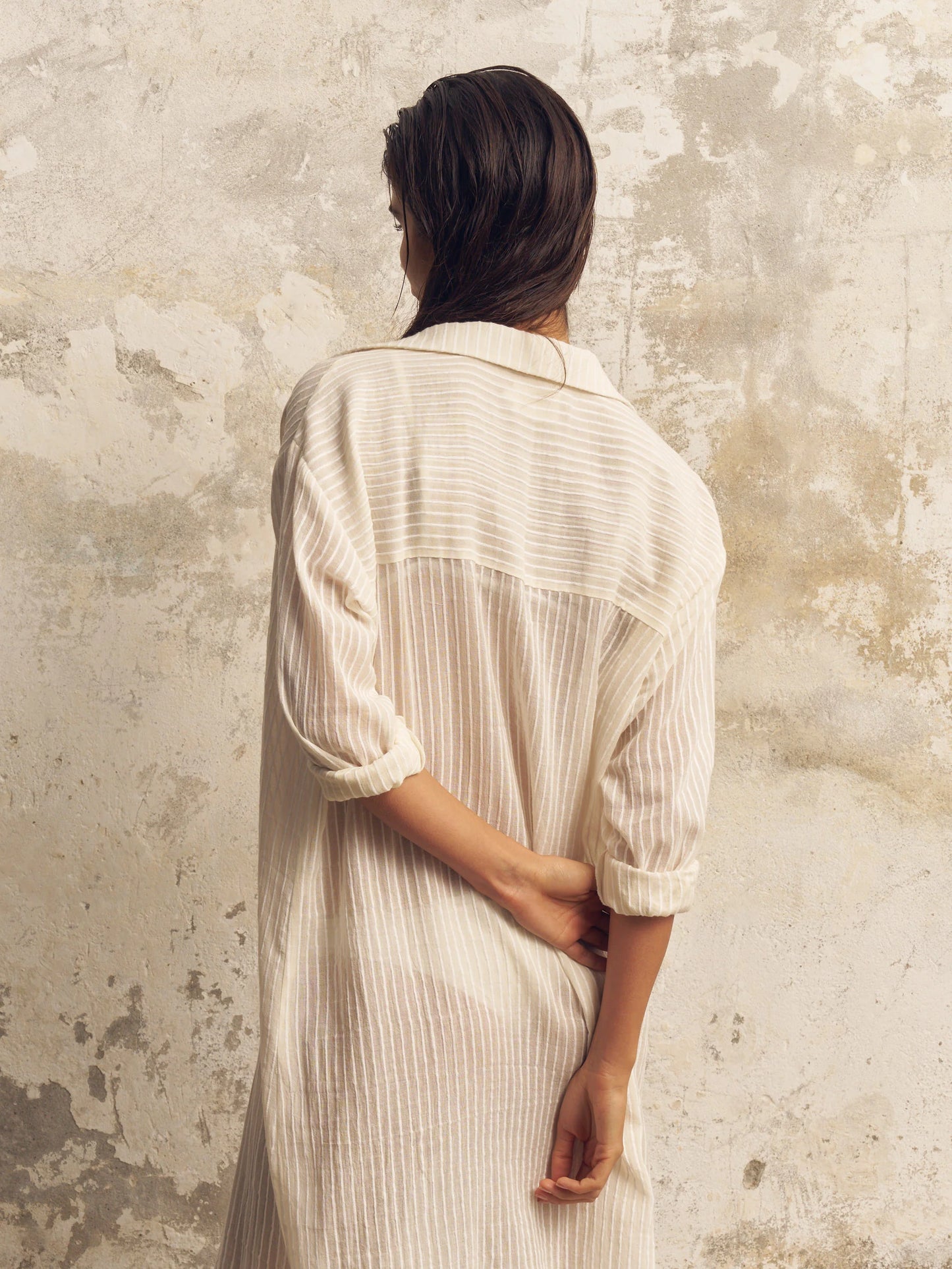 Voyage Shirt Dress White Stripe