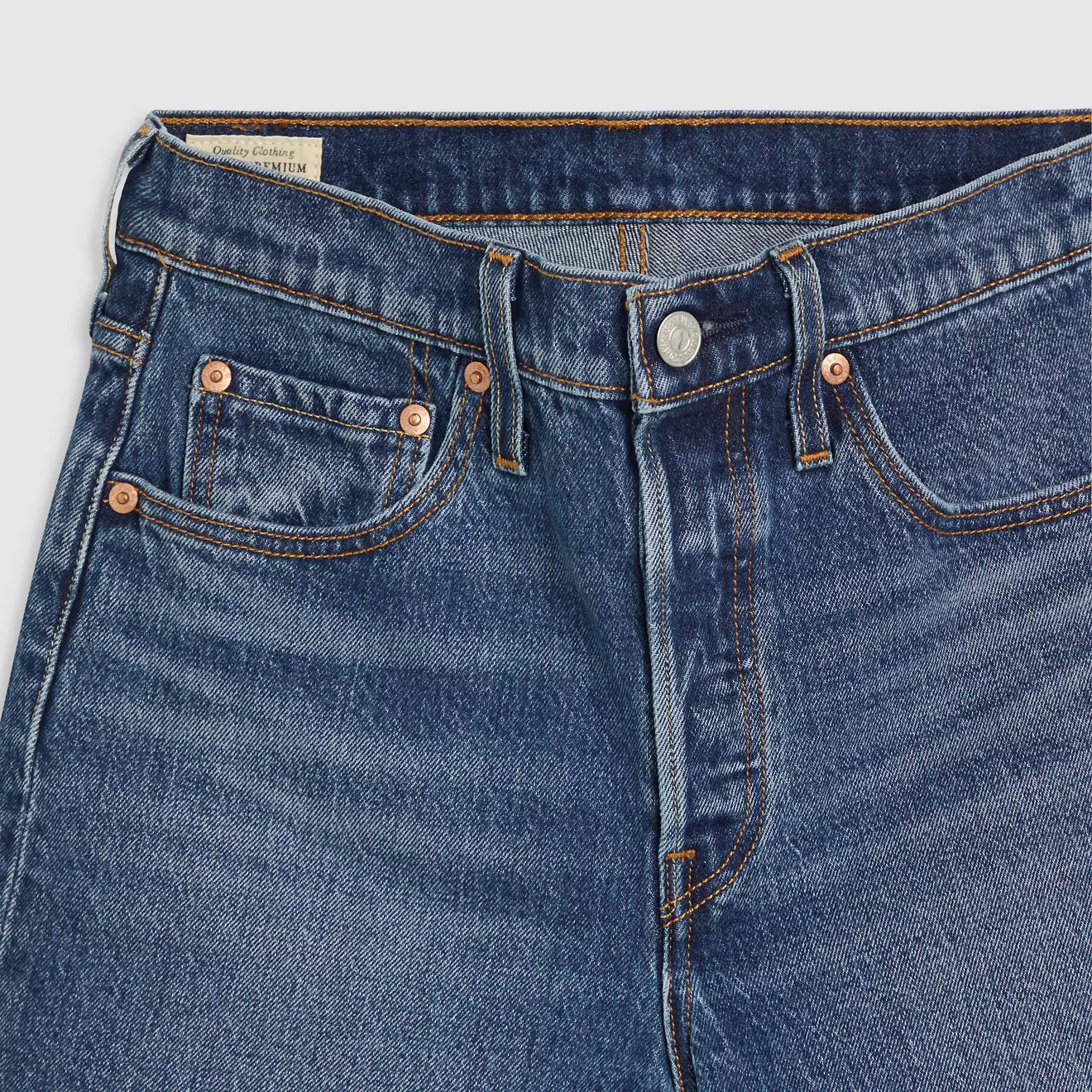 501 Mid Thigh Short Broken Midnight Dark Wash