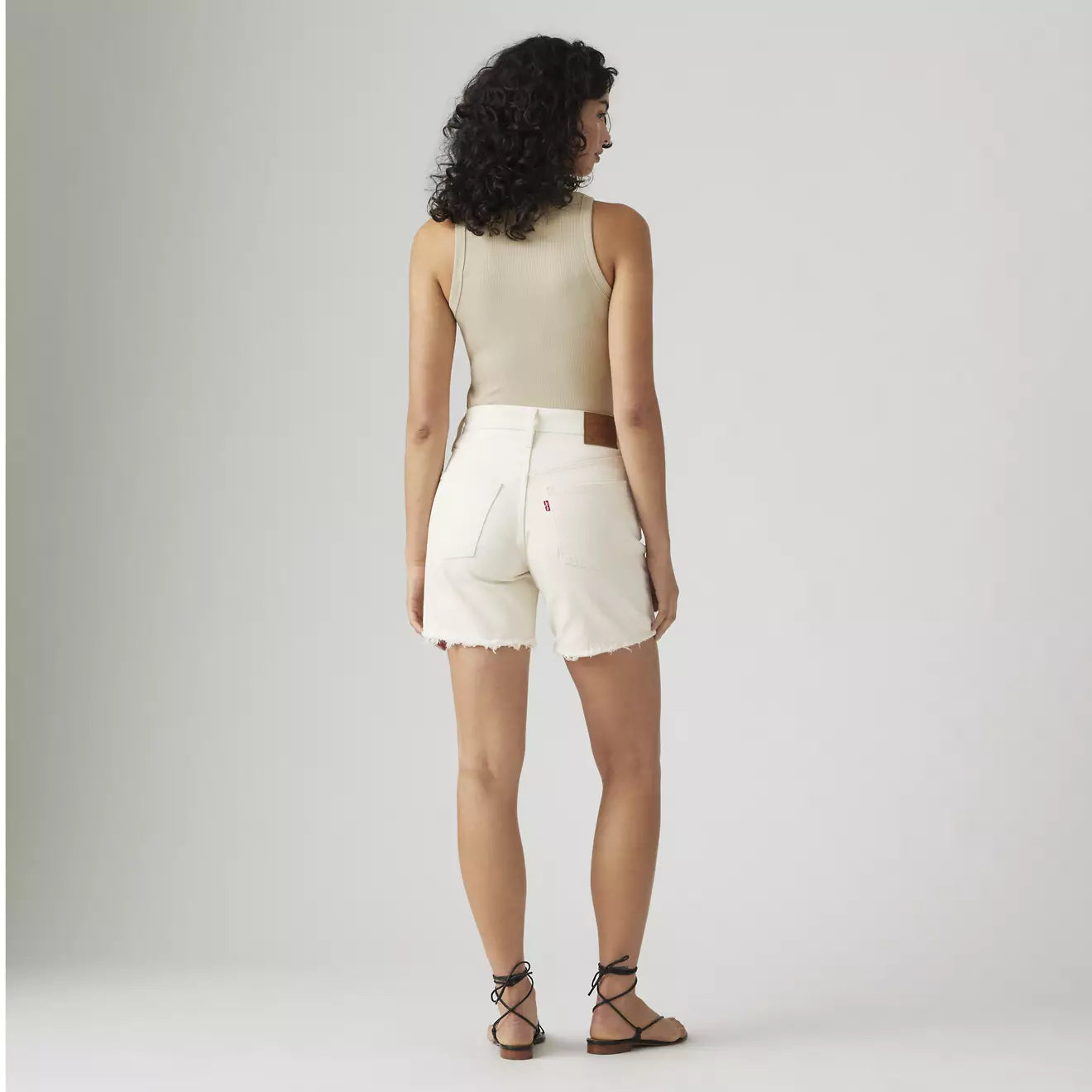 501 Mid Thigh Short Ecru Booper White