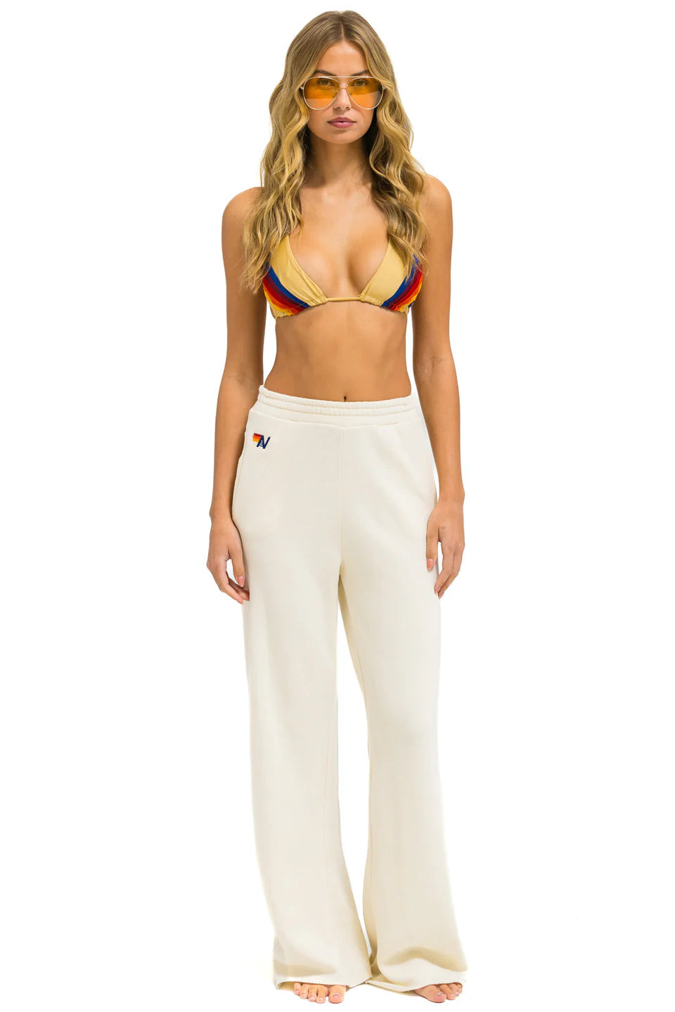 Wide Leg Pocket Sweatpants Vintage White
