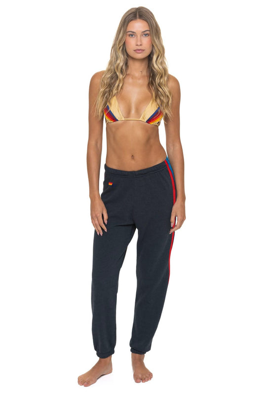 Women's 5 Stripe America Sweatpant - Charcoal/USA - front