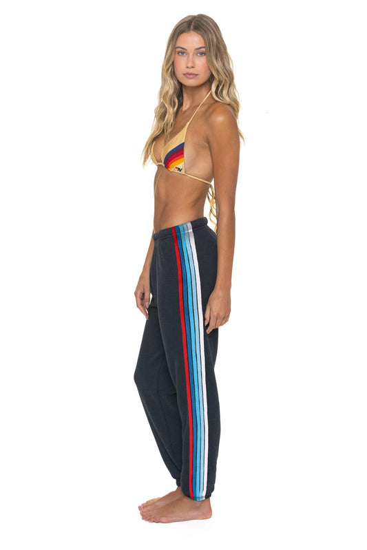 Women's 5 Stripe America Sweatpant - Charcoal/USA - side
