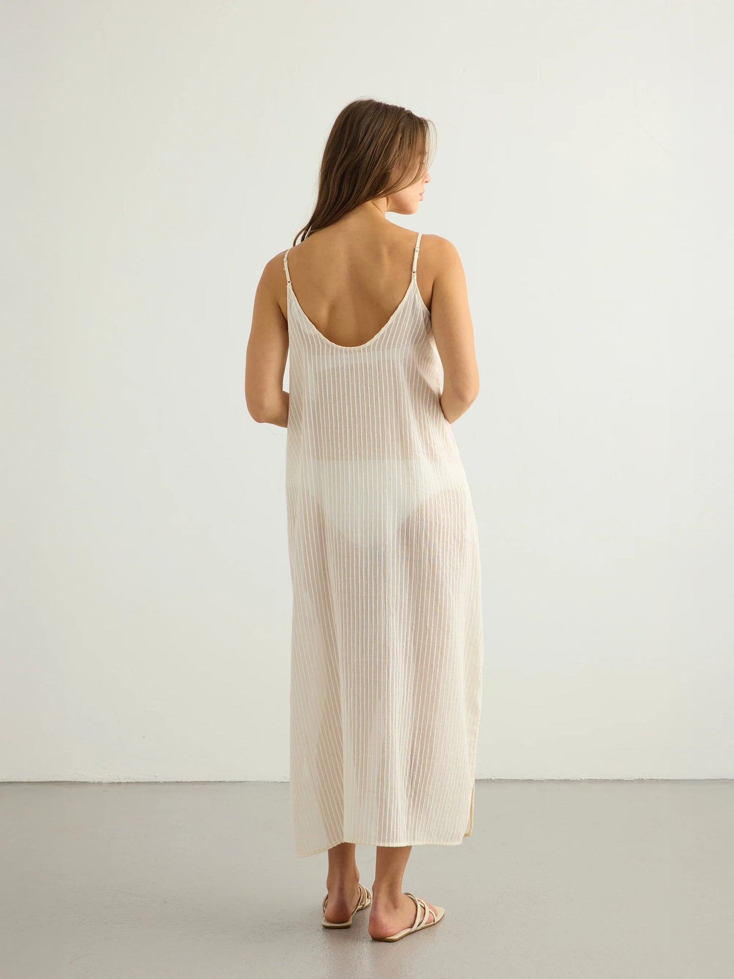 Yaz Dress White Stripe