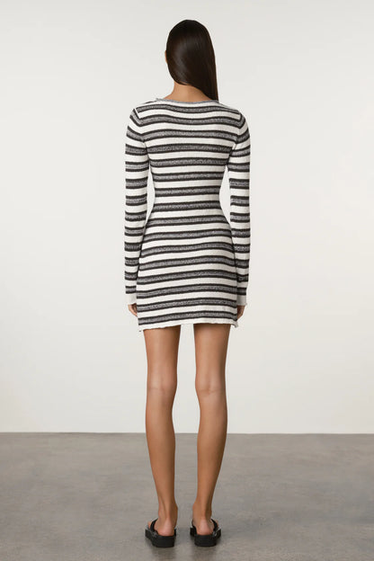 Marle Stripe Textured Knit Mini Dress