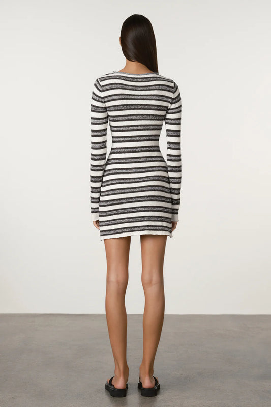 Marle Stripe Textured Knit Mini Dress