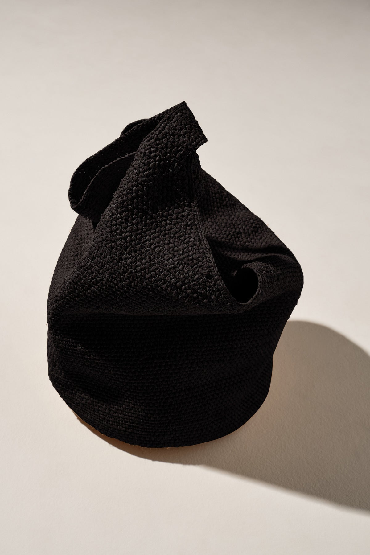 Raffia Bucket Bag Black
