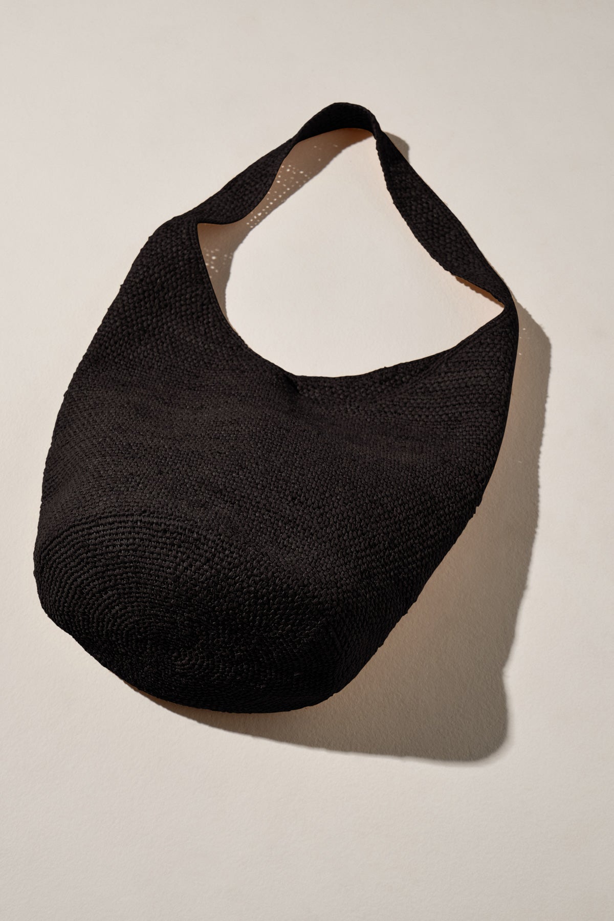 Raffia Bucket Bag Black