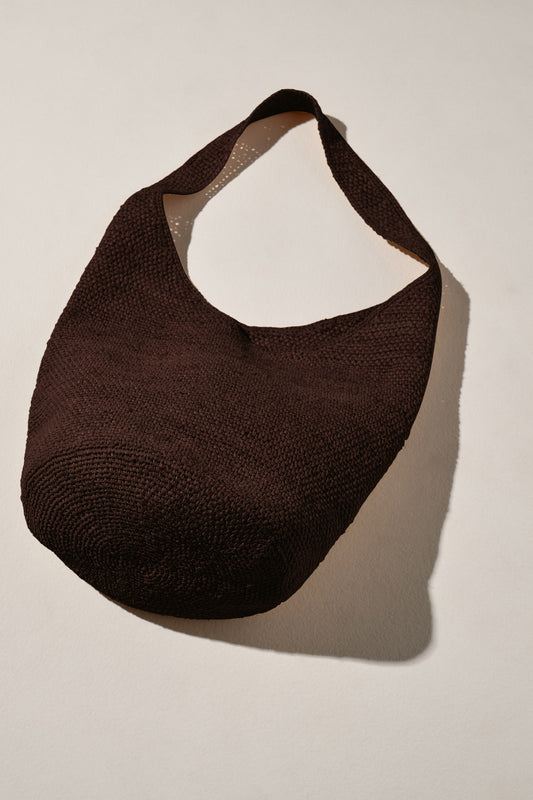 Raffia Bucket Bag Walnut