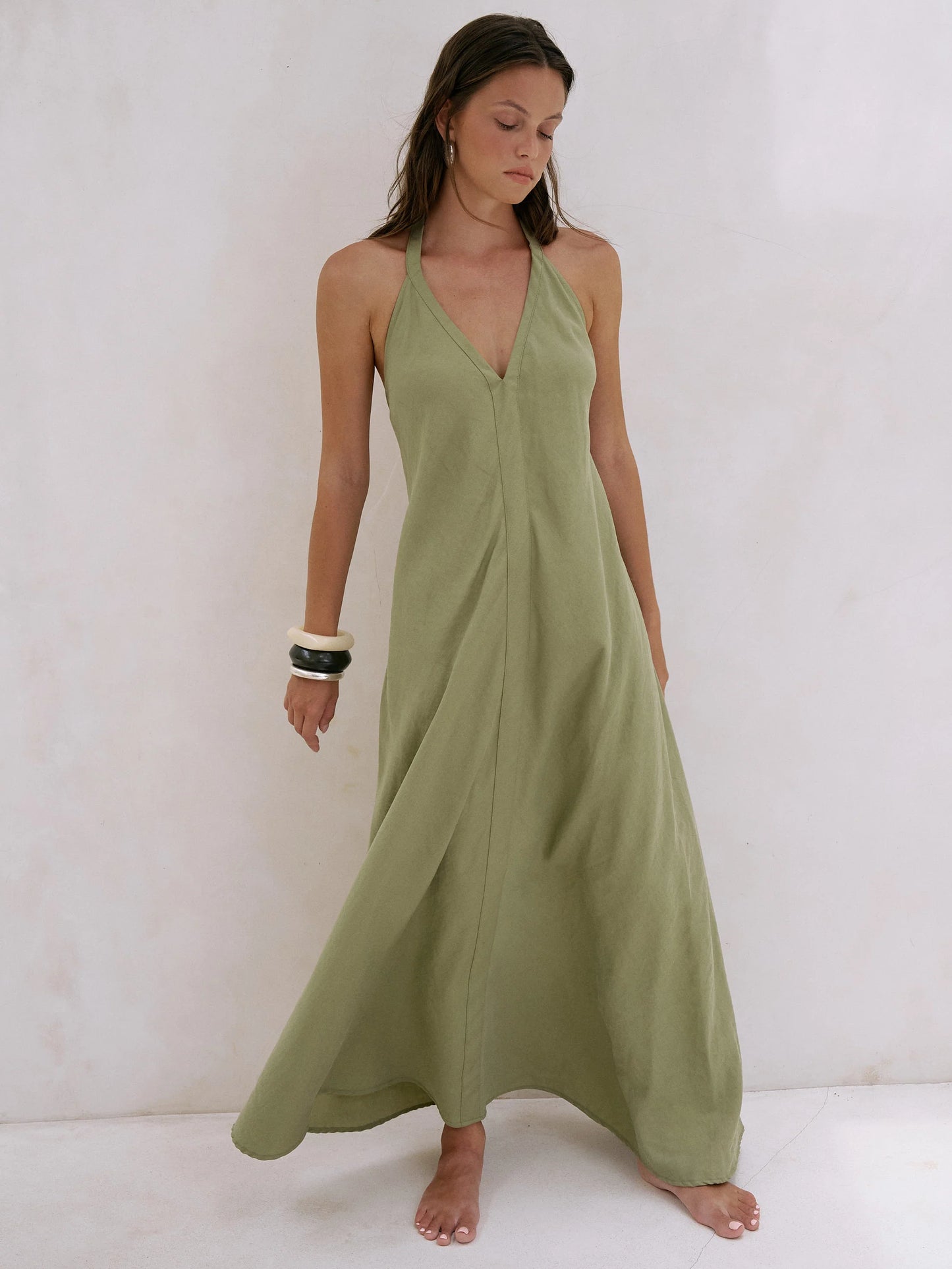 Zoe Maxi Dress Khaki Green