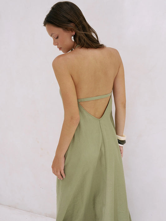 Zoe Maxi Dress Khaki Green