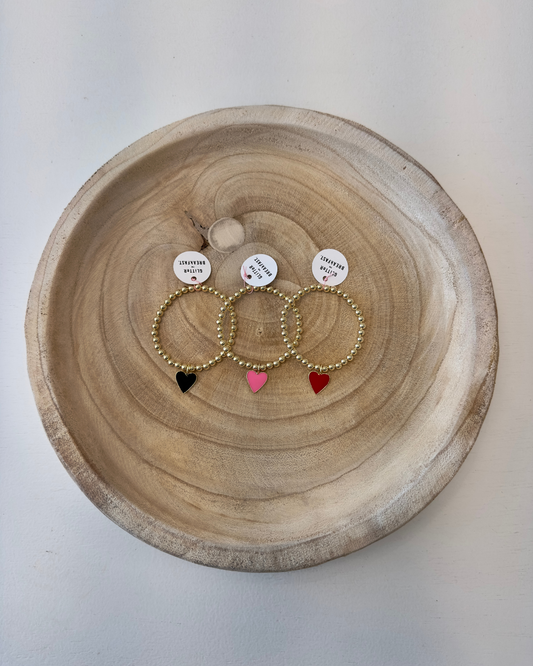 Large Enamel Heart Bracelet