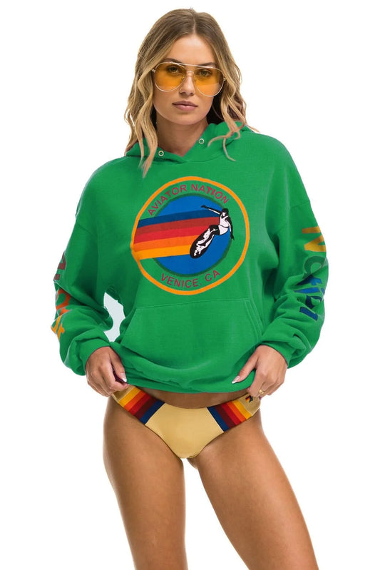 Aviator Nation Relaxed Pullover Hoodie Kelly Green