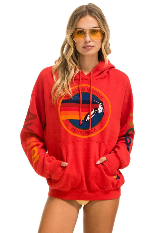 Aviator Nation Relaxed Pullover Hoodie Red