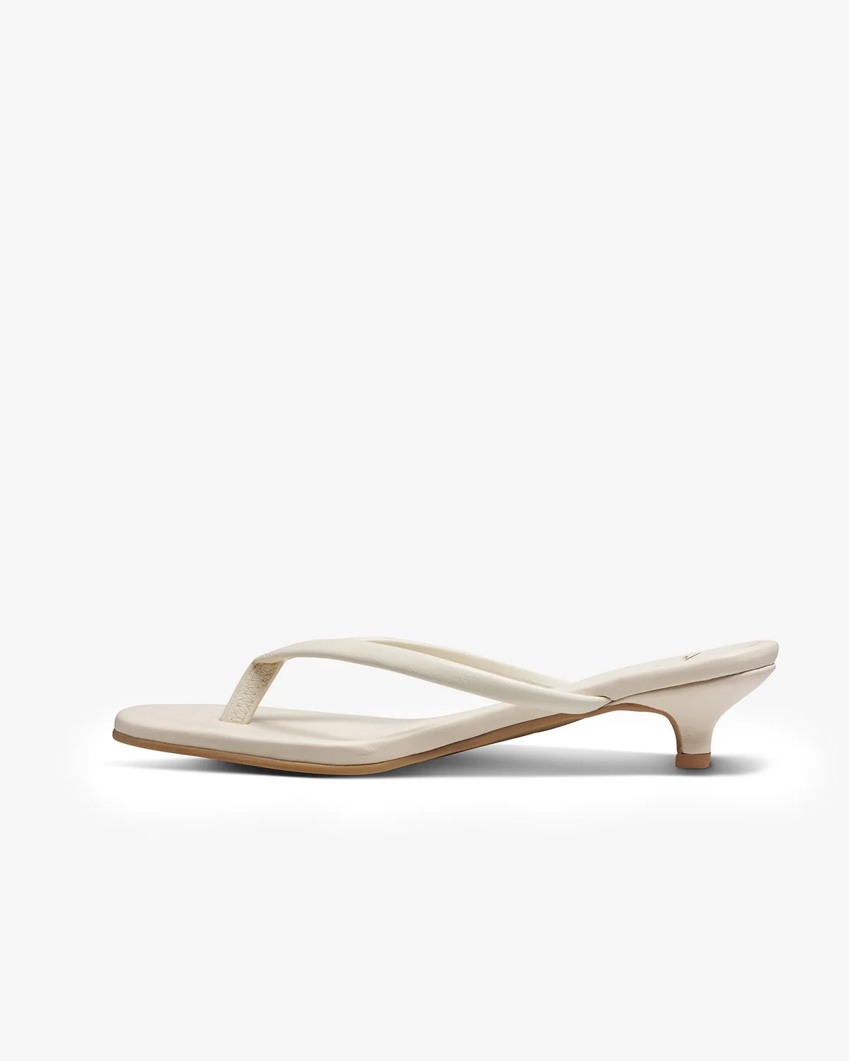 Corella Leather Kitten Heel Thong Sandal Vanilla