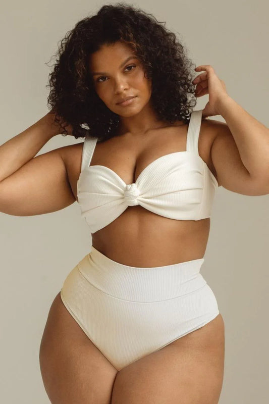 Cream Rib Hayden Bikini Top