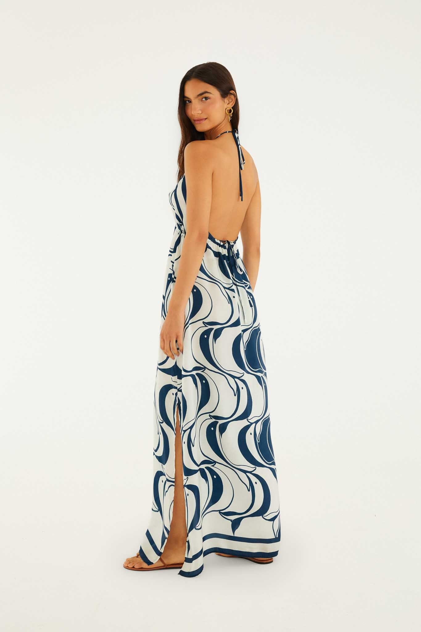 Long Dress with Metal Fish Detail Peixe Copa